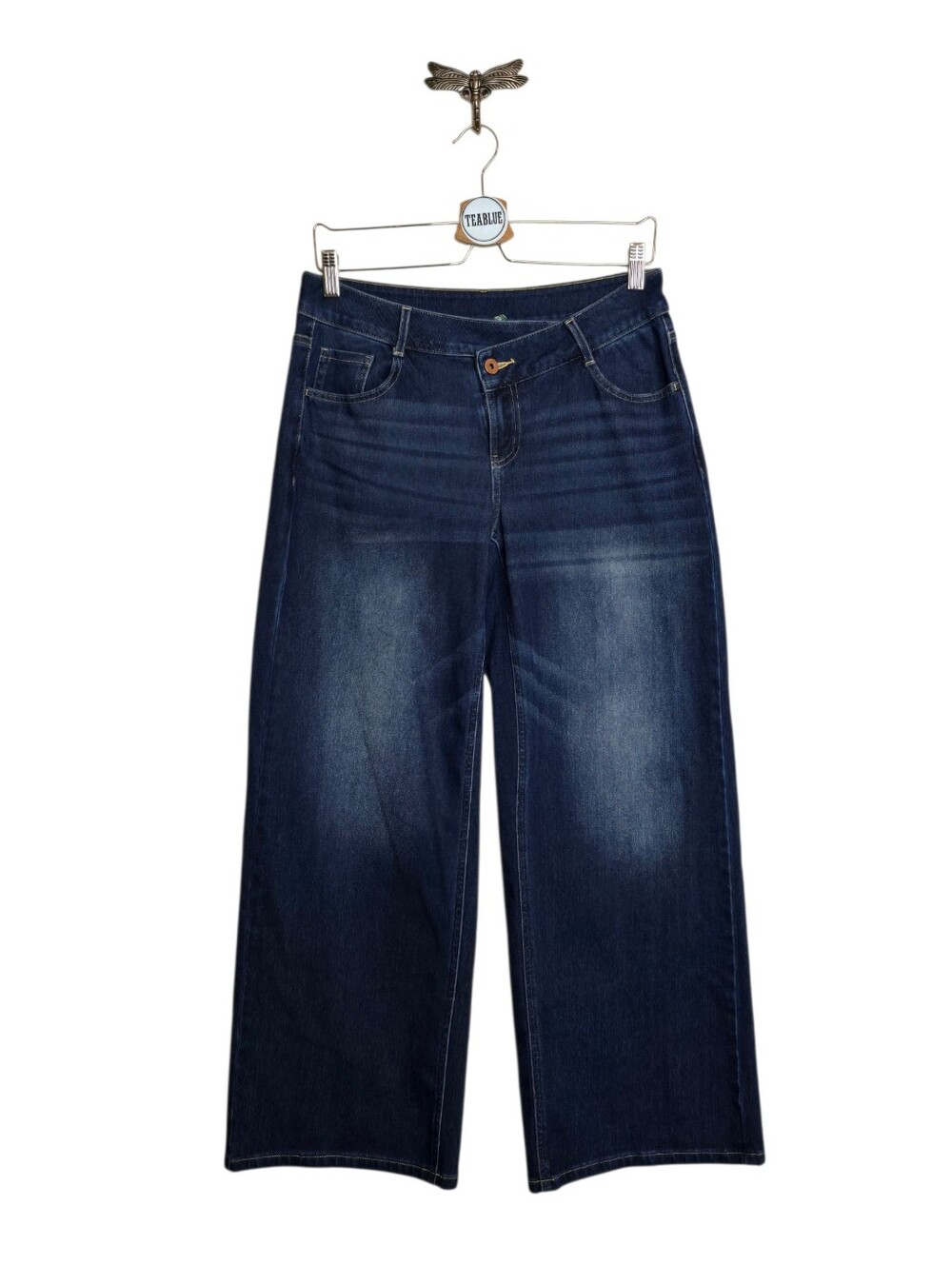Halara Flex Asymmetric Low Rise Baggy Wide Leg Washed Casual Jean S (4-6) - Picture 2 of 12